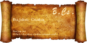 Bujdos Csaba névjegykártya